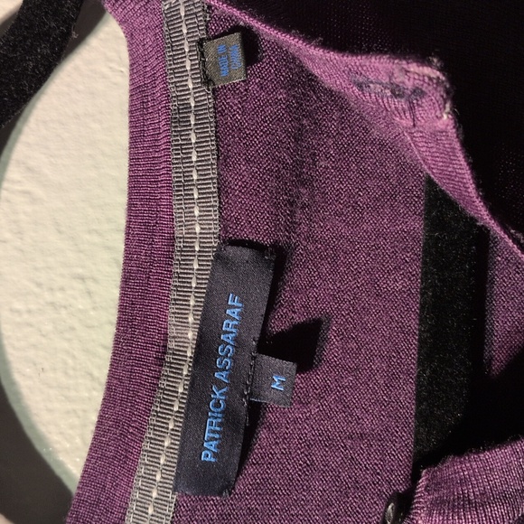 Patrick Assaraf M Extra Fine Merino Wool Eggplant - Picture 3 of 10